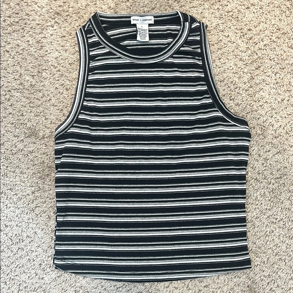 Black and White Striped Tank